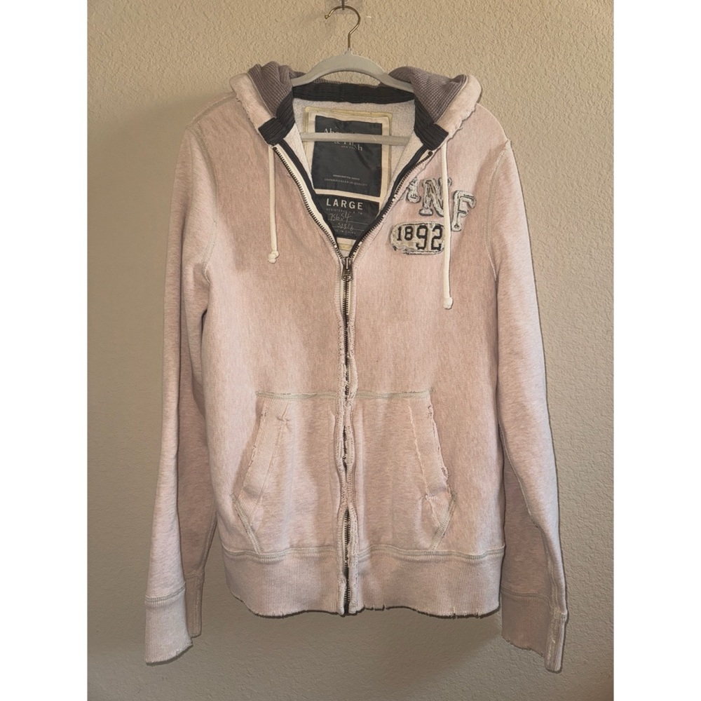 Abercrombie & Fitch Vintage Y2K Distressed Zip Up Hoodie Women’s Size Large